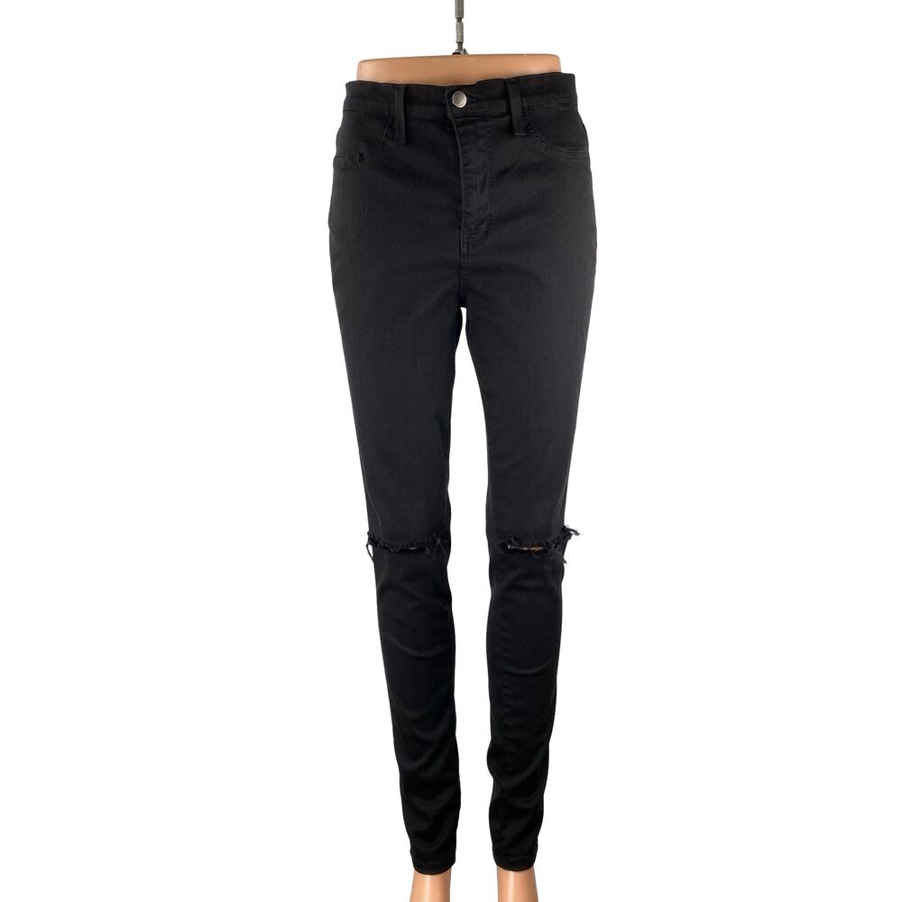 Vibrant M.I.U Women's Black High Waisted Distressed Skinny Denim Jeans Size 30